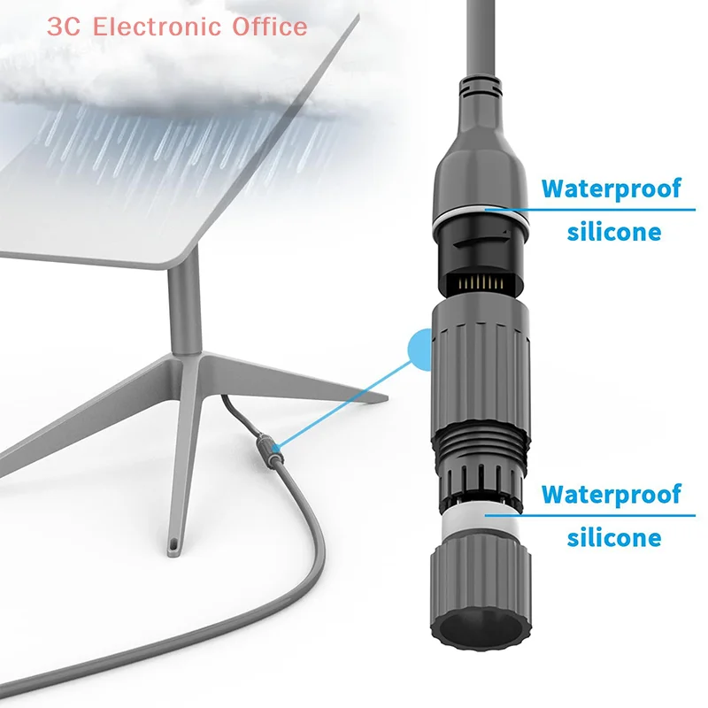 1 Pair Waterproof Type-C To RJ45 Cable Adapter For Starlink SPX Plug SPX To RJ45 Adapter For Starlink Gen 2