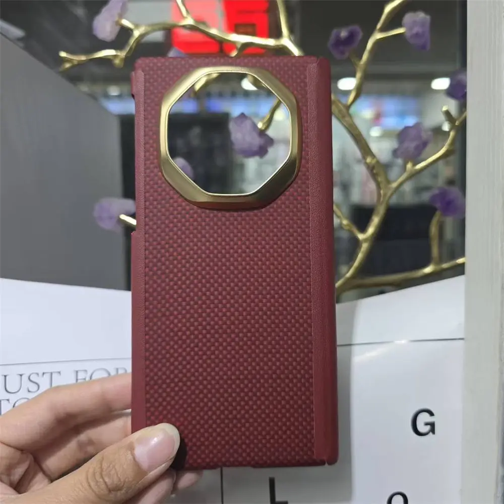 磁気プレミアムリアルアラミドカーボンファイバーケース Huawei Mate XT XTs ダブルヒンジカバー用