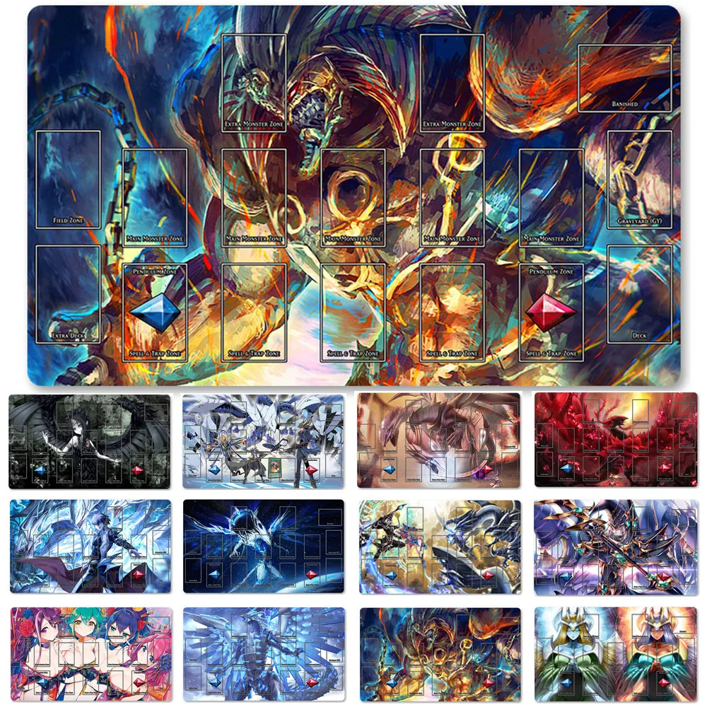 HOT OCG Playmat Blue-eyes Ultimate Dragon Dark Magician Duel Monsters Playmats Compatible for YuGiOh TCG + Free Bag - 3561346