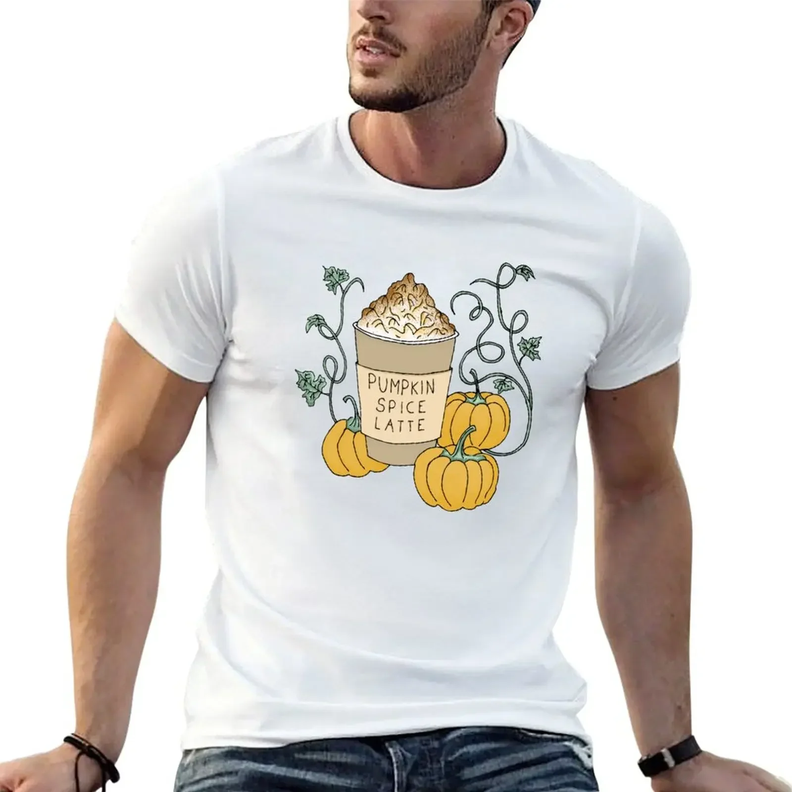 

Pumpkin Spice Latte Drink T-Shirt custom t shirt sports fans cute clothes oversized mens t shirts casual stylish