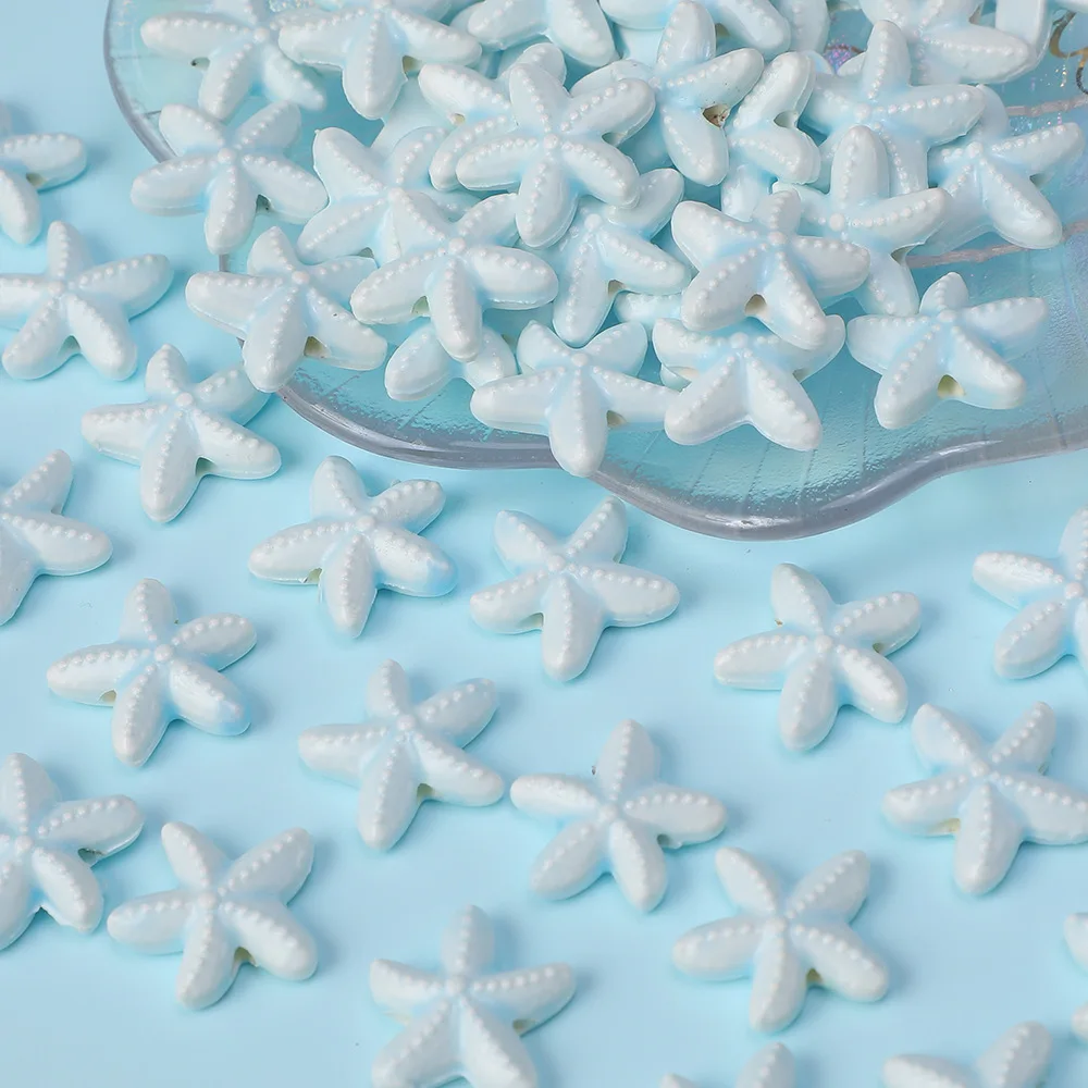 10pcs Starfish Ceramic Beads 17mm Colorful Handmade Spacer Beads for Jewelry Making DIY Bracelet Pendant Accessories