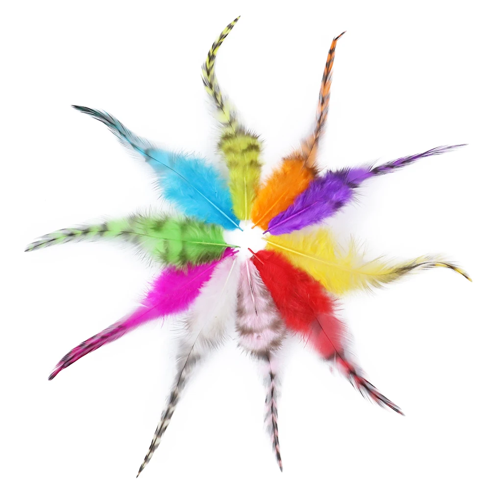 50pcs Colored Chicken Feather 8-13CM Diy Jewelry Making Handmade Accessories Wedding Party Decorative Plumes Crafts