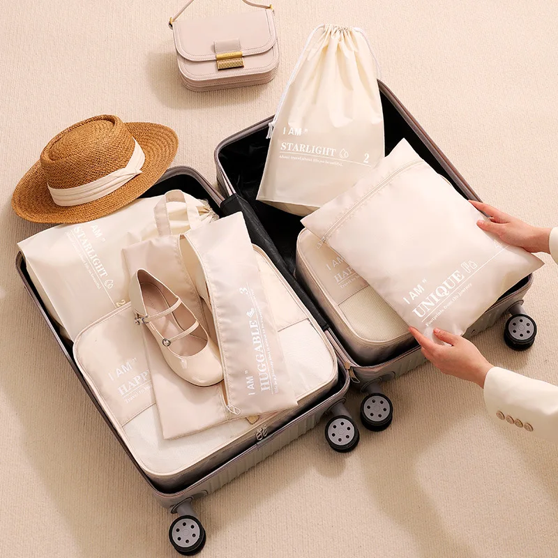 Twill Wet & Dry Storage Six Piece Clothes Organiser Luggage Storage Set Six Piece Storage Bag Set