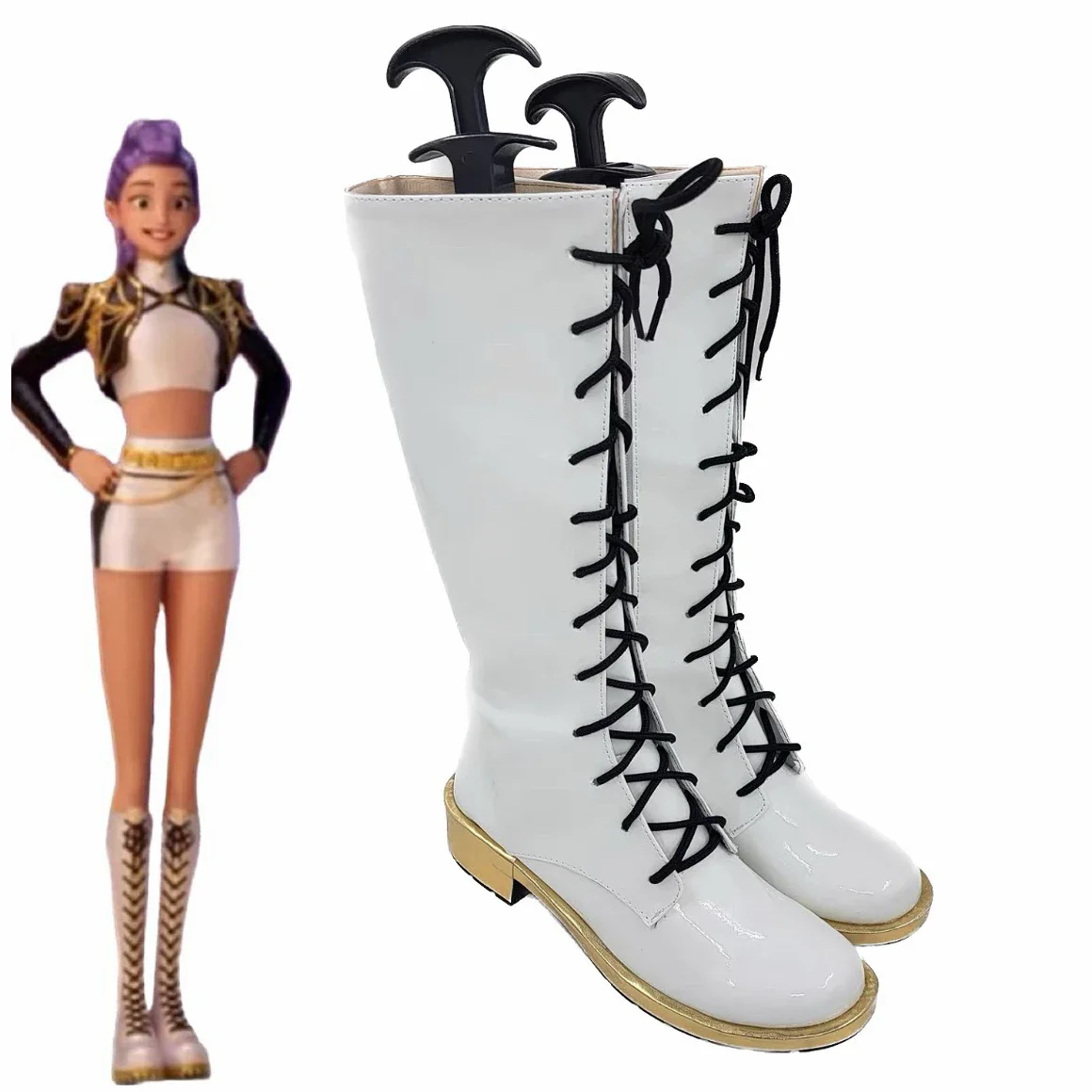 

KPop Demon Hunters Rumi Mira Zoey Cosplay Shoes Boots Adult Girls Halloween Cosplay Prop Zoey Custom Made Boots