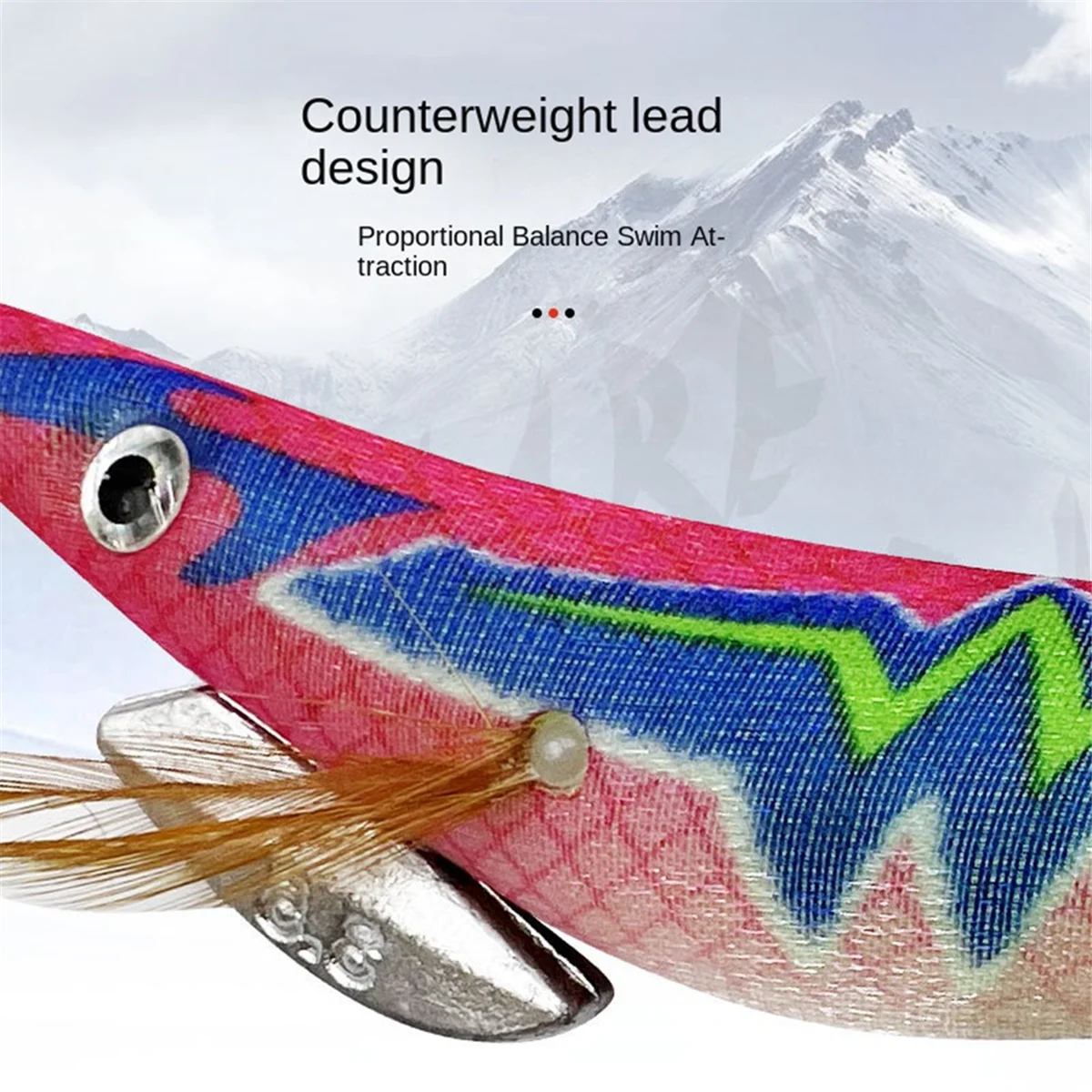 A71P Leuchtende Garnelenhaken aus Holz, Explosionshaken, Meeresangeltuch, Garnelenhaken aus Holz, Luya-Köder, japanische Garnelen