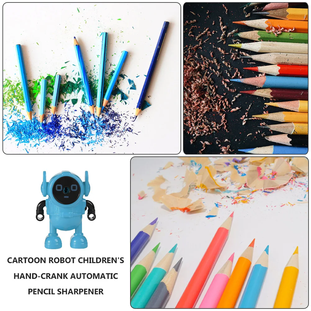 

Pencil Sharpener Cartoon Robot Knife Student Stationery Students Boy Blue Child