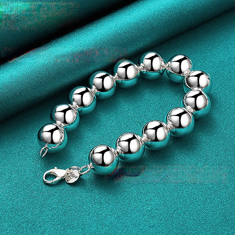 Silver Color Exquisite Solid Chain Bracelet Fashion Charm Women Men Solid Big Ball Wedding Cute Simple Models Jewelry Bracelets