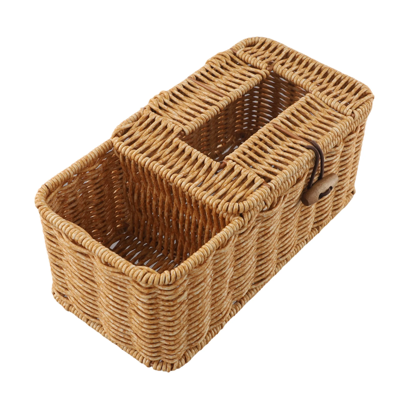 Home Decoration 25*13*9cm Imitation Rattan Box Handmade Paper Box Exquisite Workmanship Living Room Decor PP Material