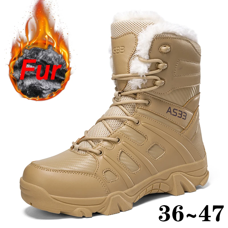

Winter Outdoor Climbing Boots Hiking Shoes Men Women Anti-slip Warm Plush Thick-sole Casual High-top Comfort Durable Ankle Boots