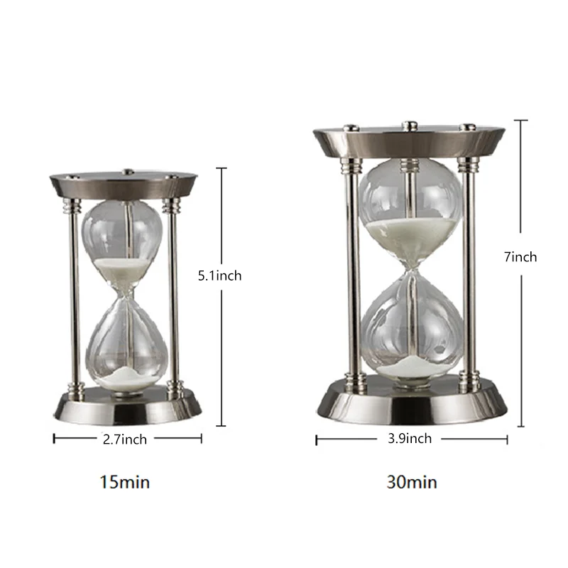 15/30 minut Metal mosiądz klepsydry europejskie biuro Retro regał do nauki ozdoby klepsydra dekoracja wnętrza domu Timer prezent