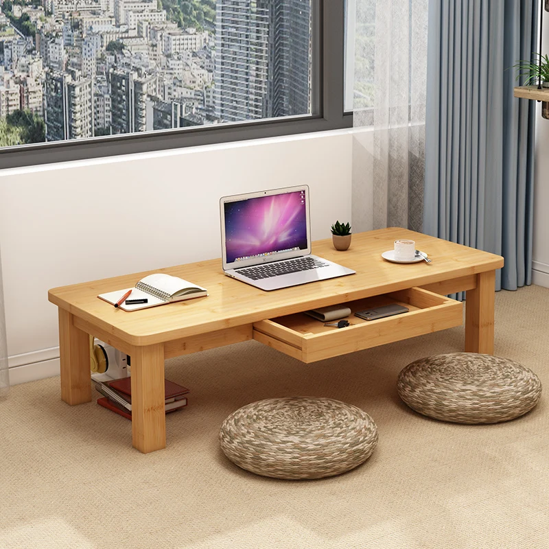 

Nordic Style Multi-Function Desk, Student Writing Desk, Simple Wooden Coffee Table,Compact Tatami Table for Home Office or Study
