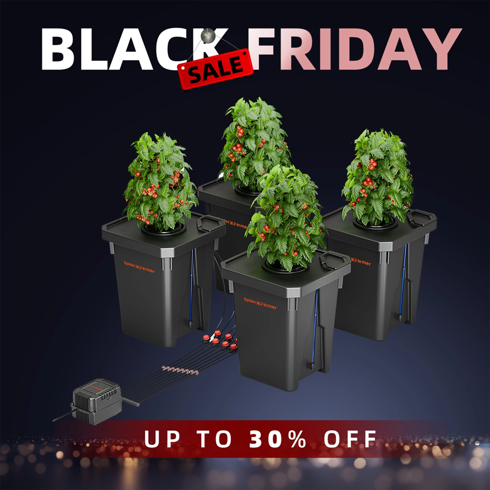 

Spider Farmer DWC Hydroponic System 7 Gallon Deep Water Culture with 4 Buckets