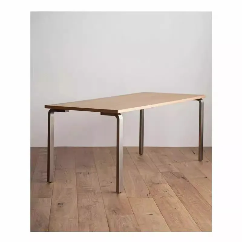 

Средневековый березовый океанский стол, матовый алюминиевый профиль, письменный стол, компьютерный стол, простой обеденный стол