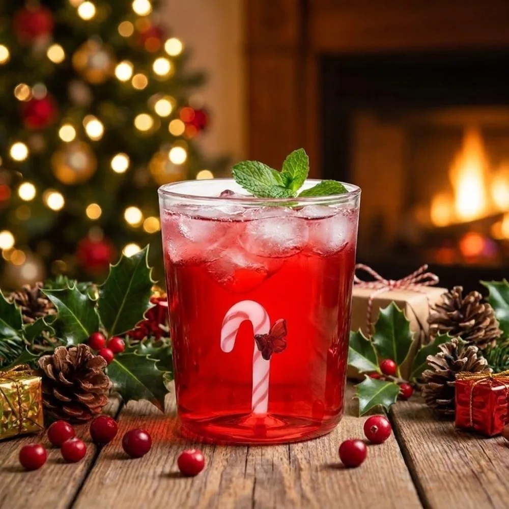 Cute Heat-Resistant Christmas Tree Cups Cartoon Single-layer Holiday Drinkware Comfortable Grip Large-caliber Milk Cups Kitchen