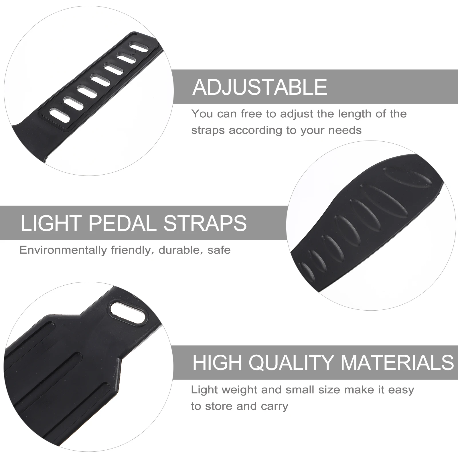 

2 Pairs Foot Strap Pedal Straps for Exercise Bike Stationary Accessories Fix Bands Plastic