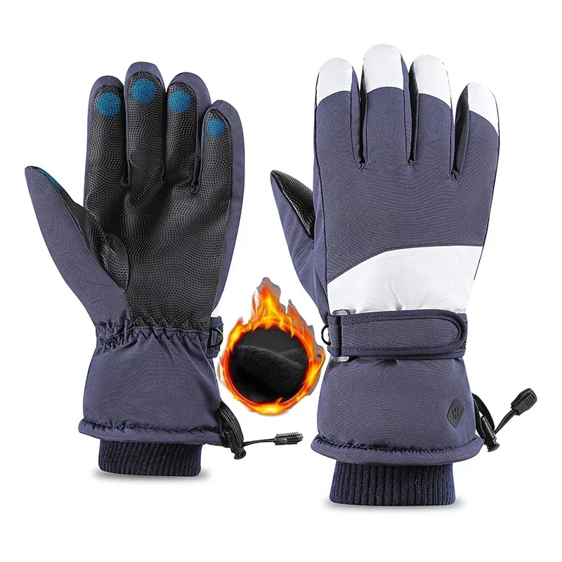 Adult Ski Gloves Winter Ultralight Warm Fleece Motorcycle Cycling Gloves Touch Screen Snowboard Gloves Men Women Snow Mittens