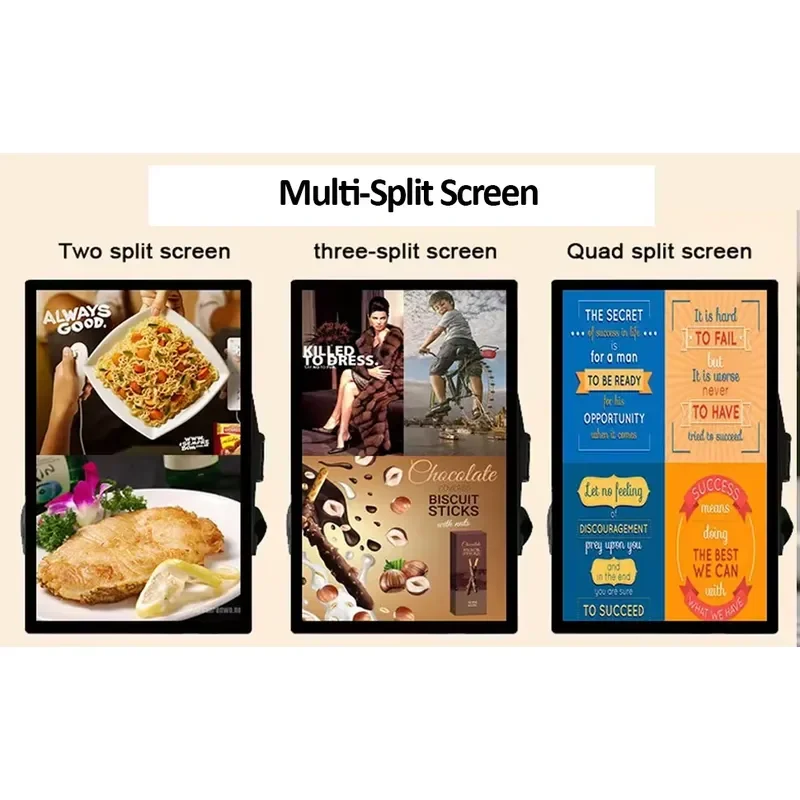 for 32 Inch LCD Backpack with Display Smart Food Delivery Digital LED Light Box Movable Billboard for Advertising