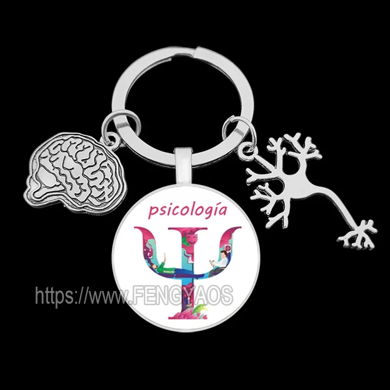 Psychological Keychain for Men Psychology Key Holder for Keys Medical Brain Key Chains House