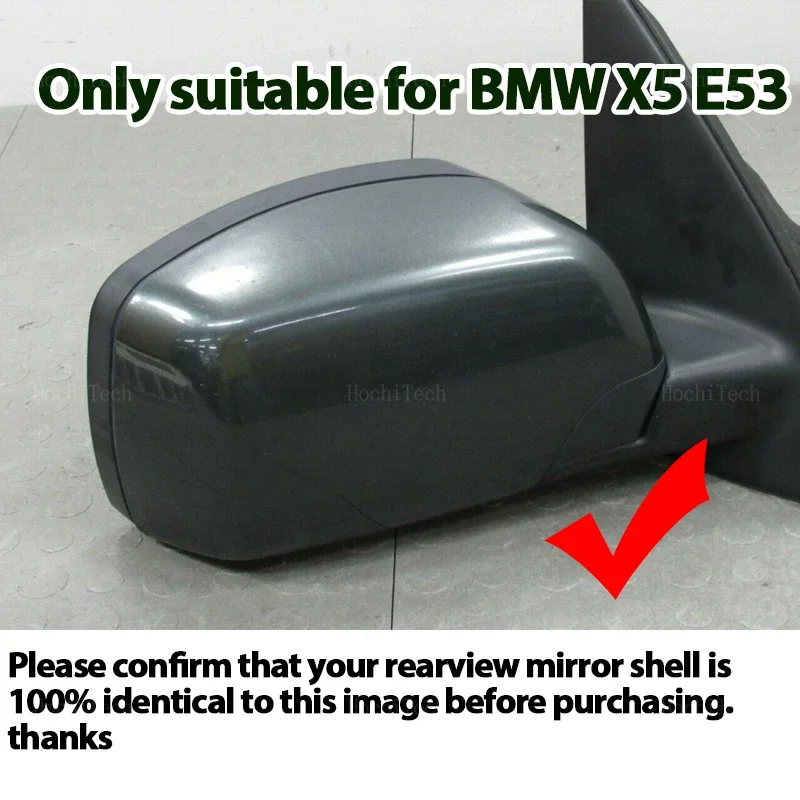 2pcs 2024 New M Look Mirror Covers for BMW X5 E53 1999-2006 Glossy Black Rearview Side Mirror cover Caps