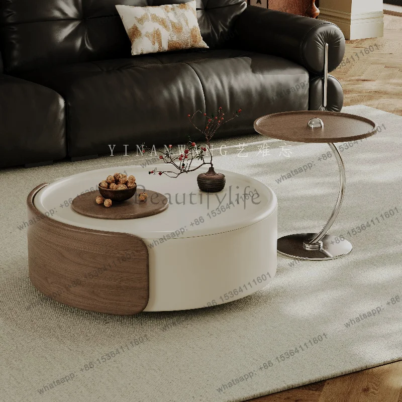 Modern Living Room Coffee Table Minimalist Aesthetic Unique Simple Clear Side Table Round Center Couchtisch Salon Furniture