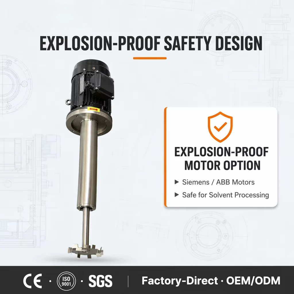High Speed Disperser Mixer SS304 SS316L Variable Speed Hydraulic Lift Paint Coating Ink Chemical Heavy Duty Machine Pro