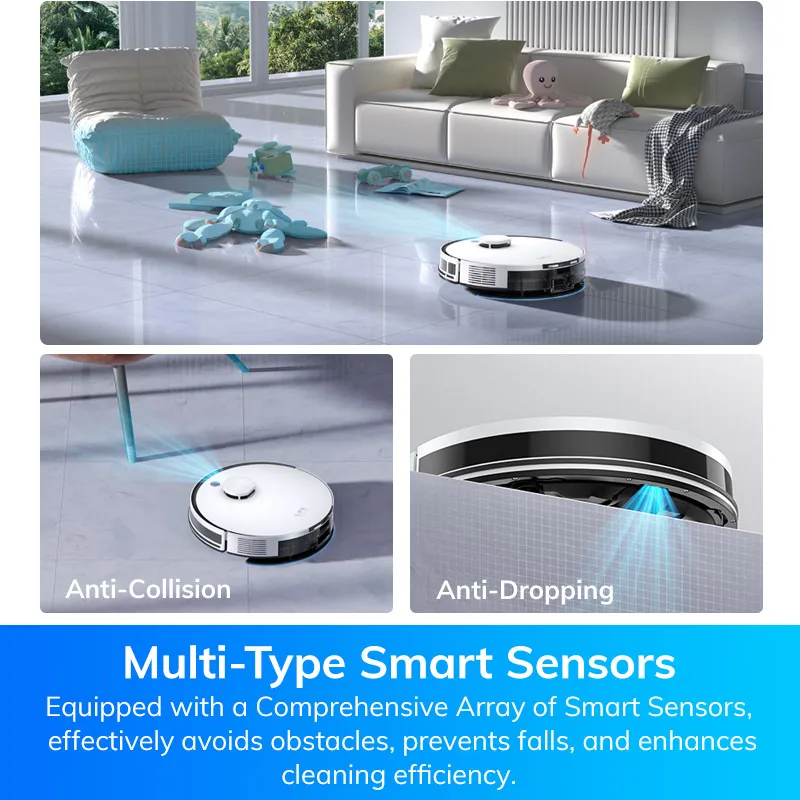 منظف روبوت Ilife a30 pro ، شفط فراغ ، إفراغ ذاتي ، سعة 60 يومًا ، تحكم عن بعد بتطبيق/دقيقة ، وقت تشغيل