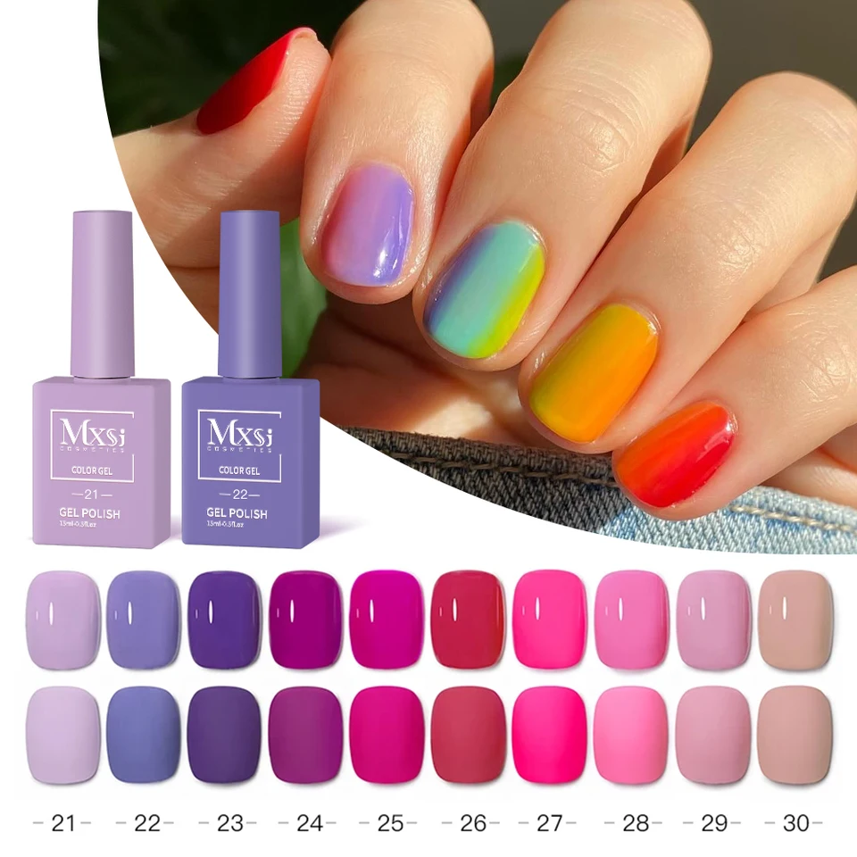 Mxsi 60 Colors Nail Gel Polish 15ml Vernis Semi Permanent Nail Art