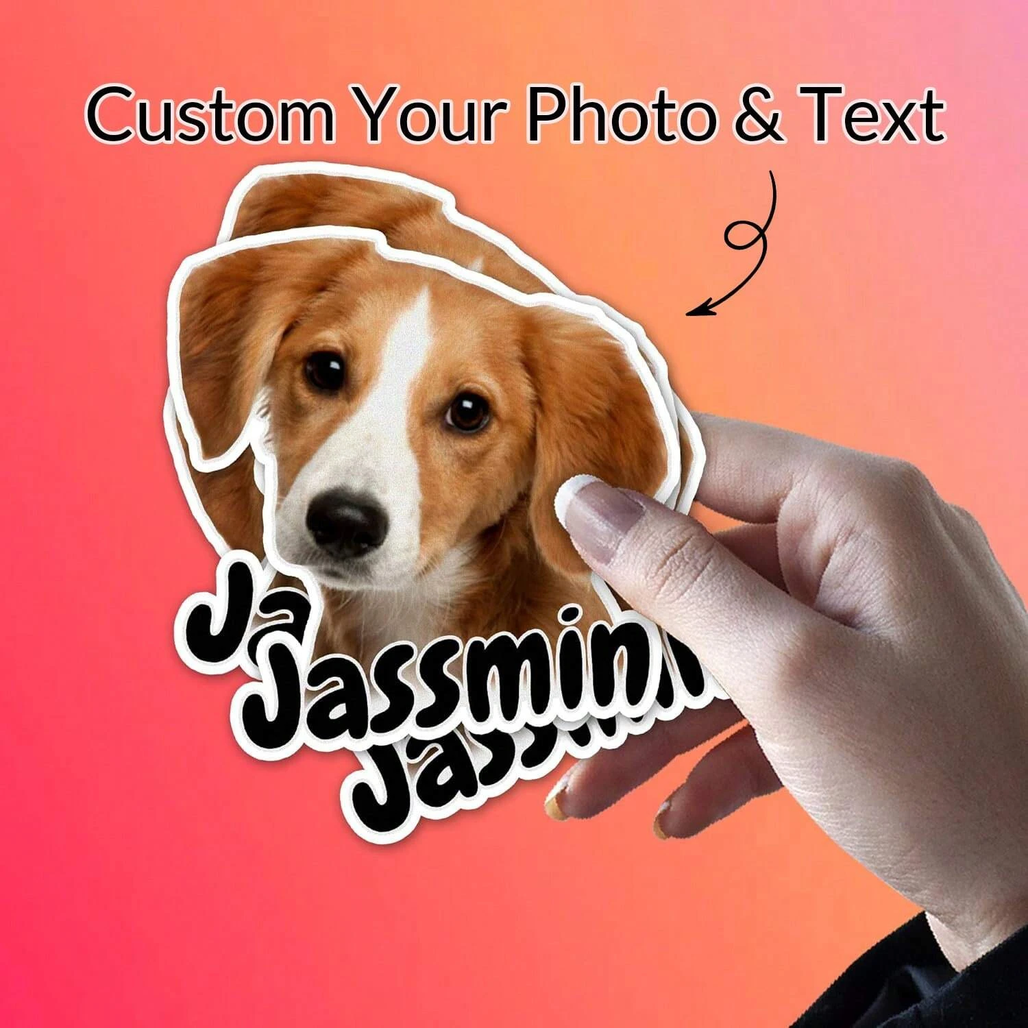 

5-15CM Custom Photo Pet Sticker,1-100PCs Customized Name Stickers, Personalized Die Cut Waterproof Vinyl Sticker