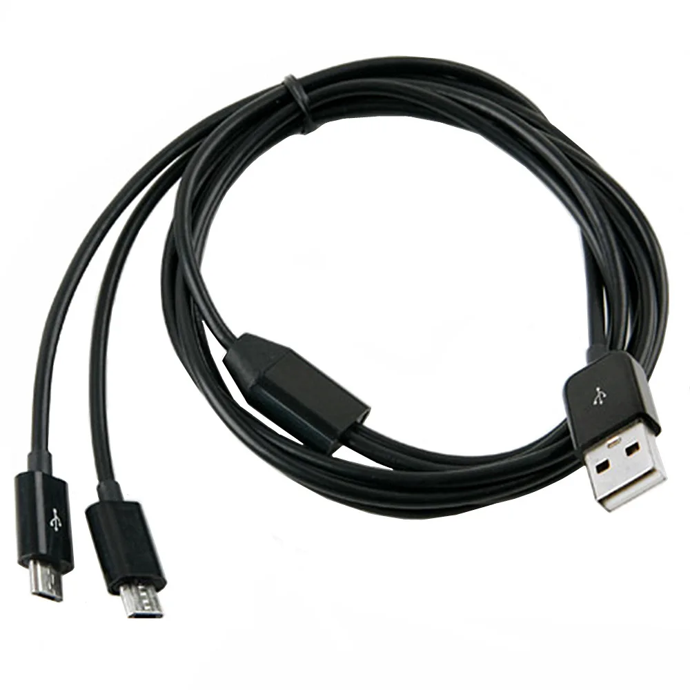 Nowy łatwe do przenoszenia 20cm USB męski do 2x micro Y Splitter kabel do dwóch telefonów podwójny kabel micro usb