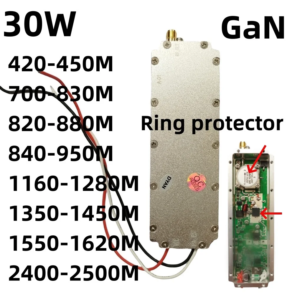 

30W40W GAN CHIP CIRCULATOR RF POWER AMPLIFIER MODULE700-830MHZ840-950MHZ1180-1280MHZ1350-1450MHZ GALLIUM NITRIDE CHIP ANTI DRONE