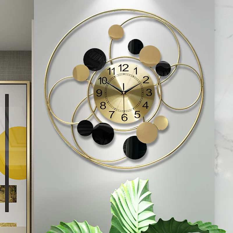 2025 New Large Wrought Iron Planet Sports Creative Light Luxury Wall Clock Home Decor Fashion Simple Silent Quartz Clock Watch