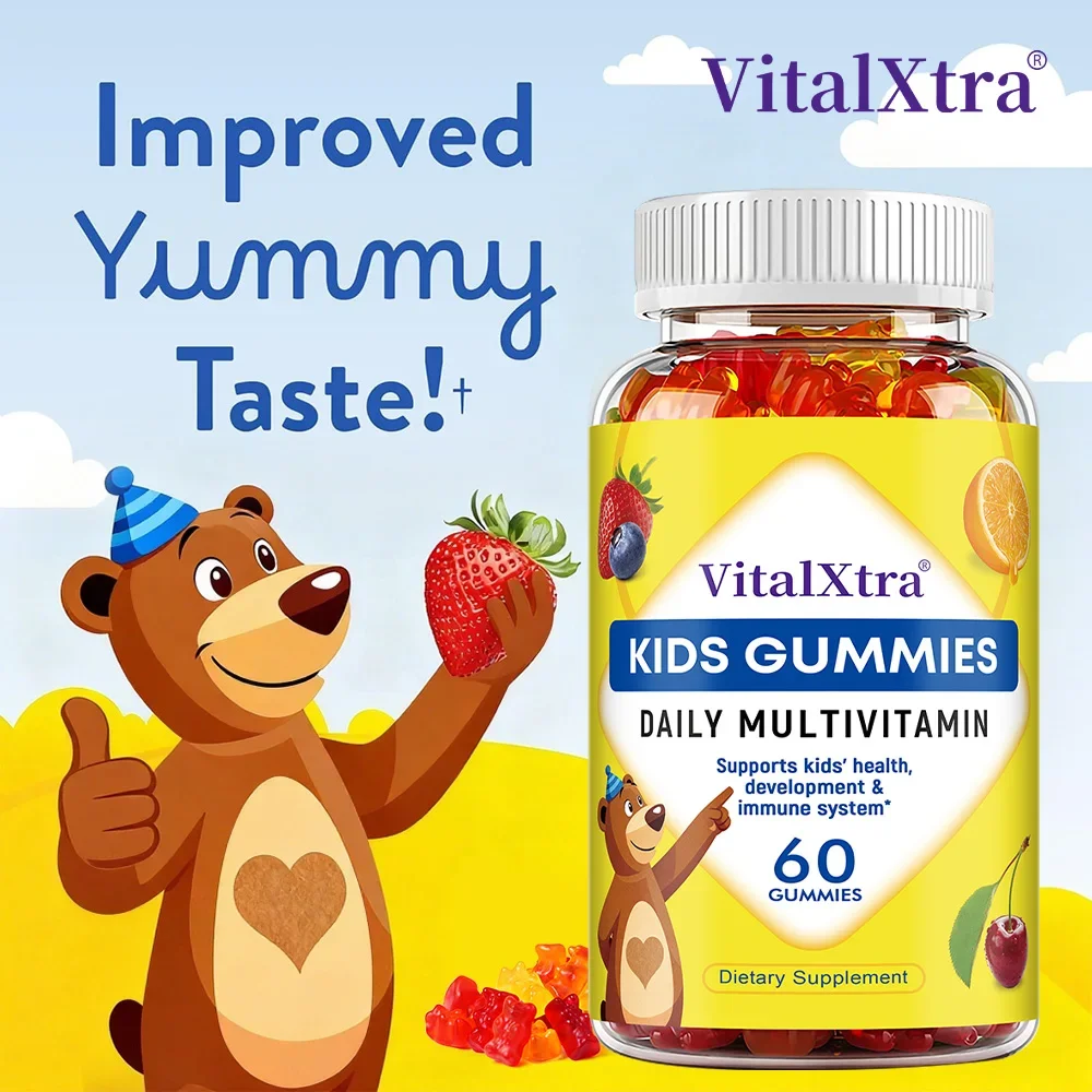 

Детские ежедневные мультивитаминные жевательные конфеты VitalXtra — поддерживает здоровье мозга, повышает иммунитет, повышает память и концентрацию
