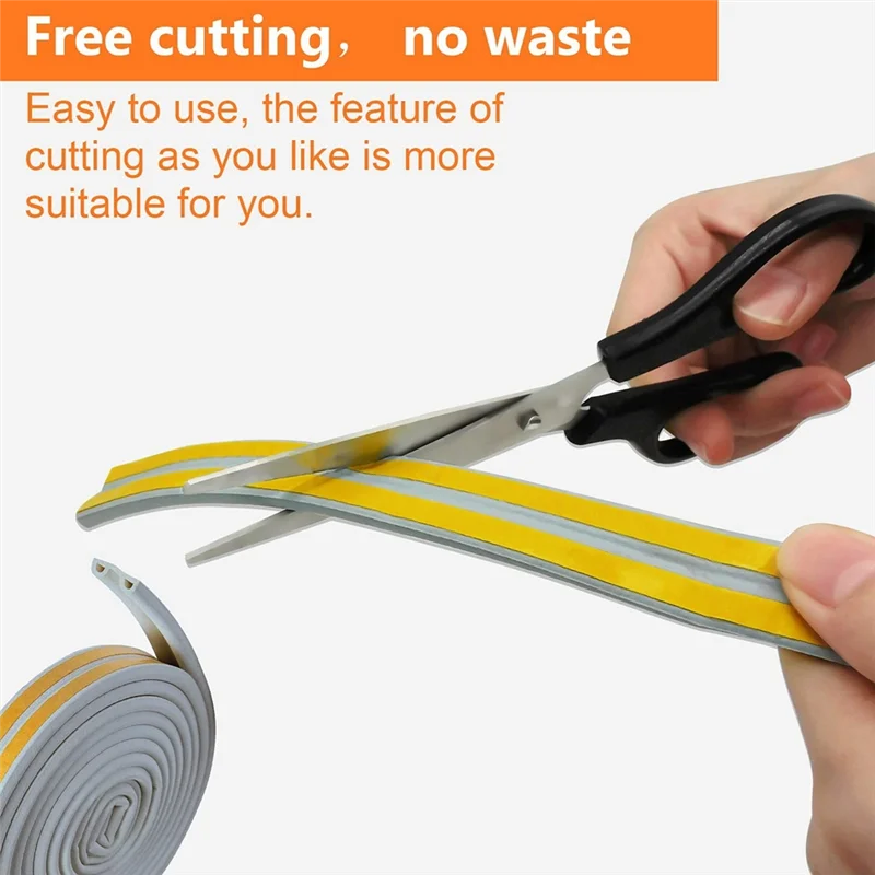 

8 рулонов, 10 м, противоударная лента для дверей и окон, лента для защиты от тяги, резиновое уплотнение, пенопластовая лента, автомобильные наклейки, уплотнительный серый цвет