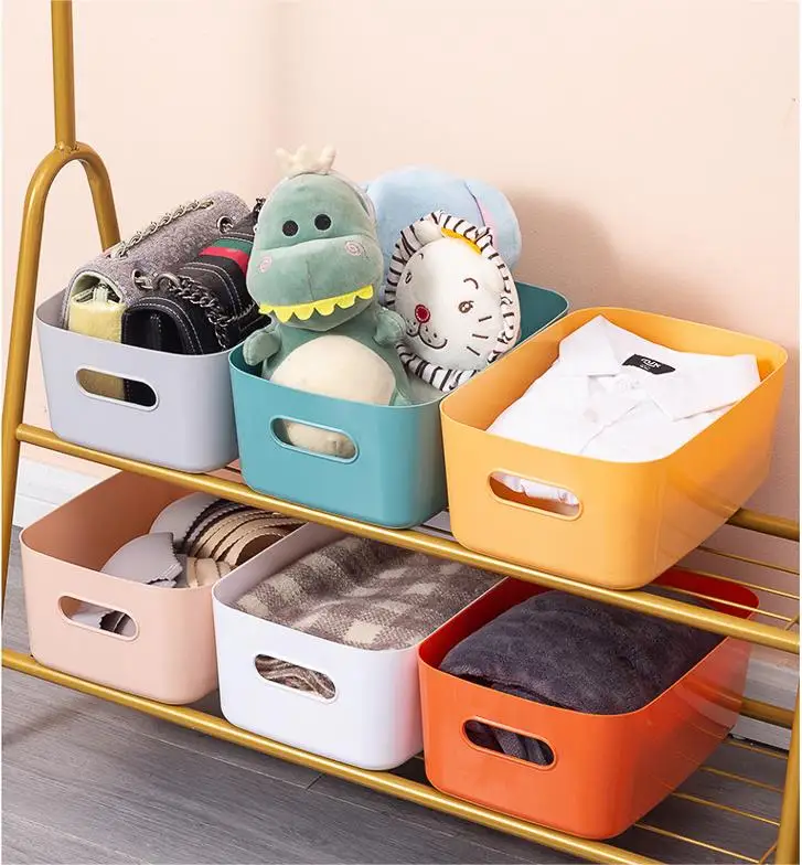 

European Style Miscellaneous Storage Box Bathroom Cosmetics Sorting Plastic Snack Table Basket Desktop Kitchen Storage Basket