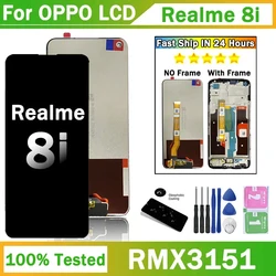 6.6''Screen For OPPO Realme 8i LCD Display WIth Frame 10 Touch Screen Digitizer Assembly For Realme8i RMX3151 LCD Replacement