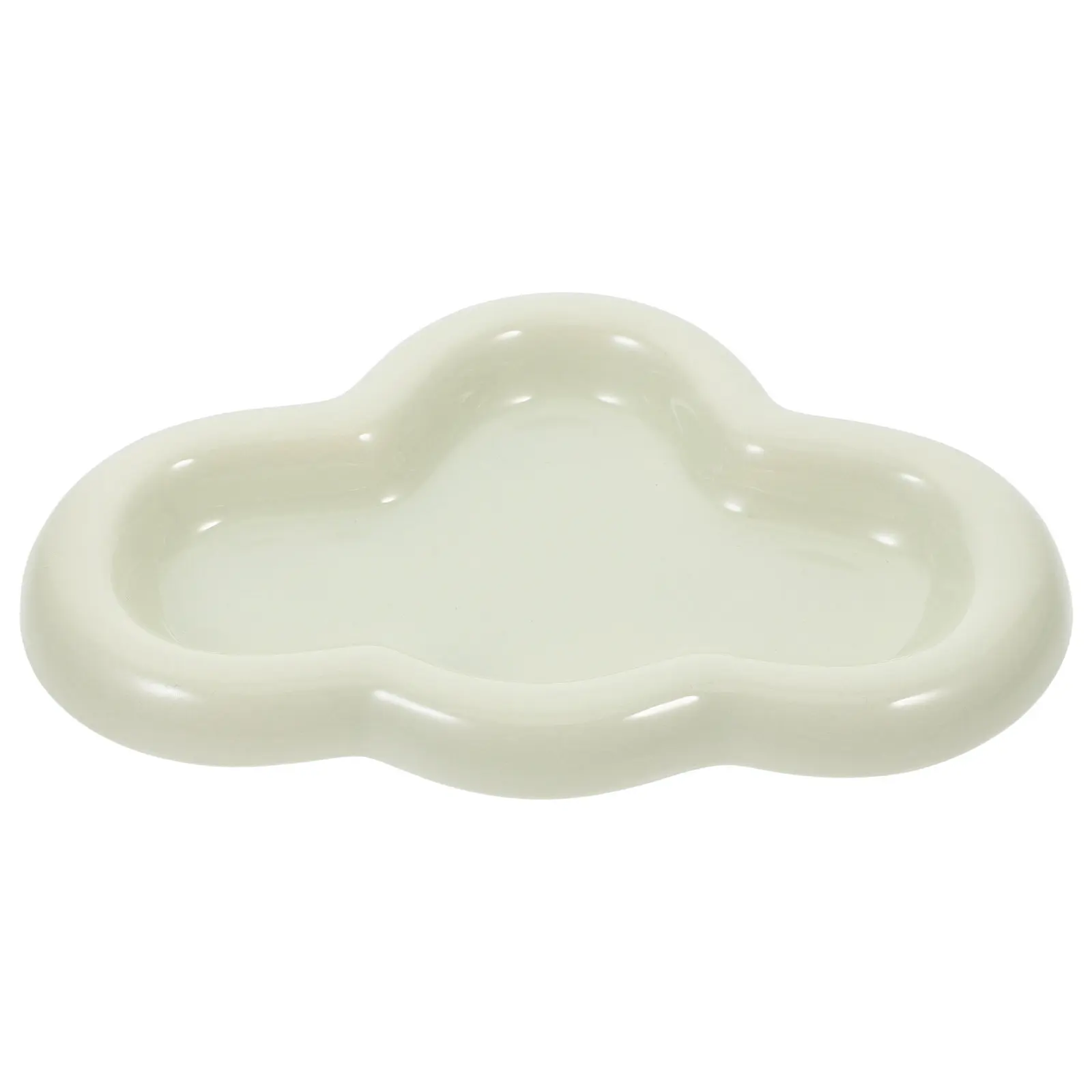Bandeja de cerámica con forma de nube para joyas, plato decorativo para guardar objetos, organizador de anillos, llaves y pendientes, decoración pequeña para entrada y dormitorio