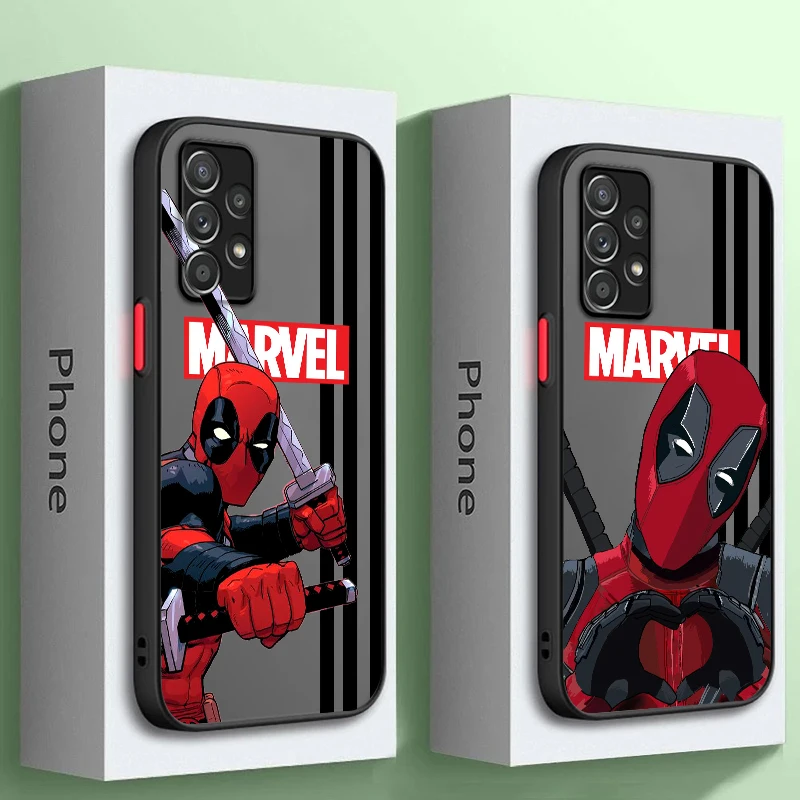 SpiderMan Deadpool Heroic Frosted Translucent For Samsung Note 20 A35 A03 A54 A31 A22 A34 A14 A24 A04 A55 5G Funda Phone Case