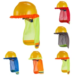 Sombrilla de seguridad para el verano, casco de protección para el cuello, rayas reflectantes, malla útil, tapa reflectante, cubierta para trabajadores de la construcción