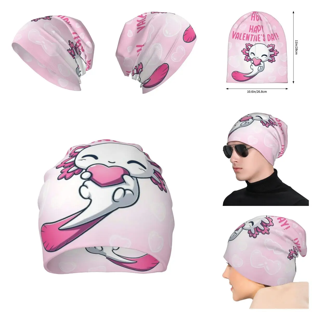 

Pink Axolotls Unisex locomotive 3D print Beanies Hat For Men And Women Outdoor Hat