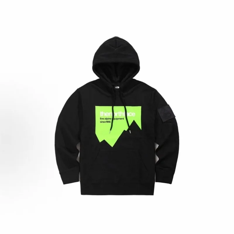 North Face UE 1986 Snow Mountain Print hooded sweatshirt, black for both men and women