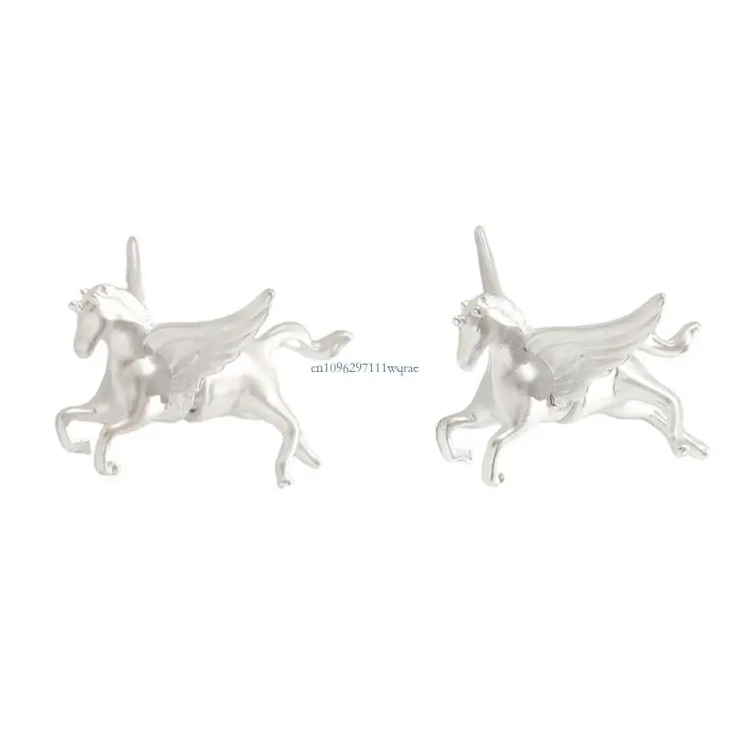 Courage Inspired Horse Earrings Glossy Finish Artistic Fantasy Ear Accessories For Casual Or Formal Outfits