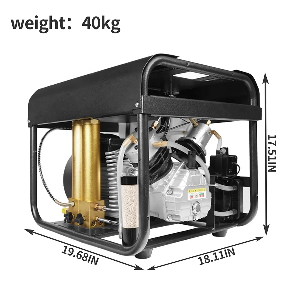 Stable Performance High Pressure 4500psi 300bar Auto Stop 220V Firefight Tyre Inflation Air Compressor For Scuba Diving