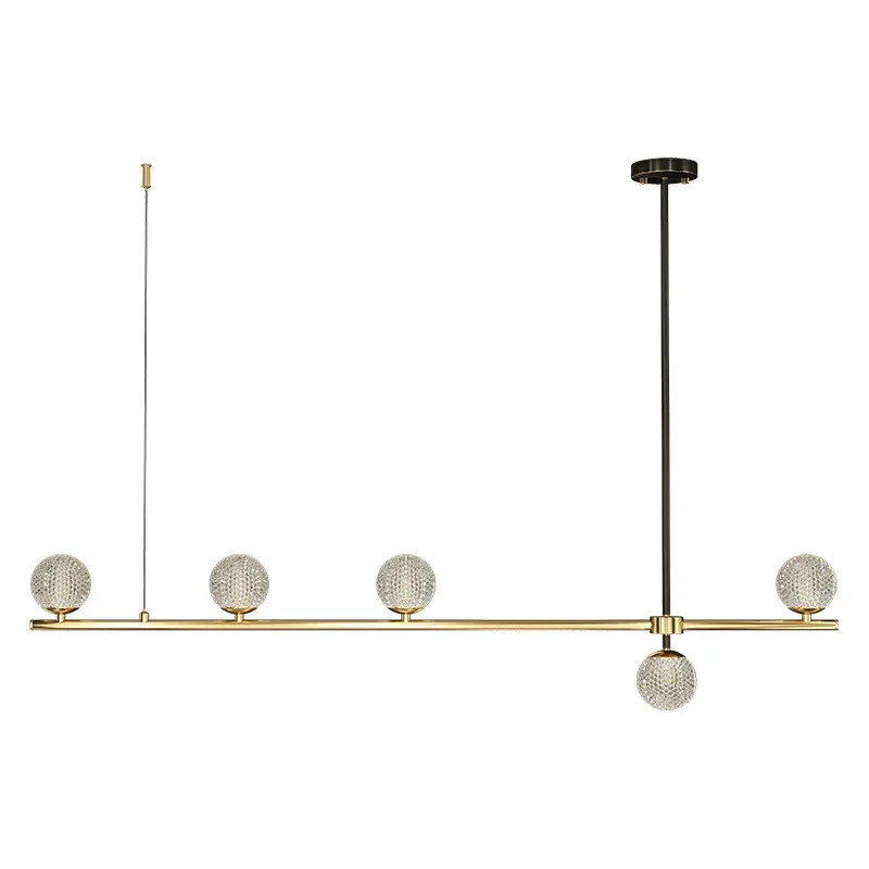 Lustre en cuivre haut de gamme pour salle à manger, verre transparent pour cuisine et bar, ampoule G9, luminaires à suspension intérieure, designer, 110 V-240V