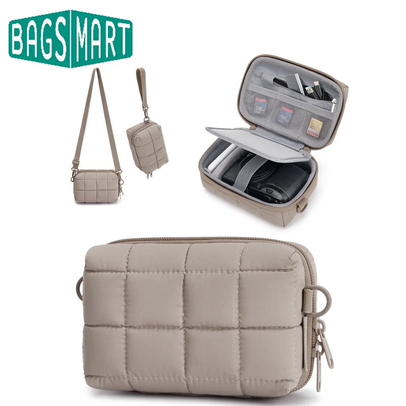 BAGSMART Digital Camera Case Protective Puffy Camera Case with 2 Carrying Ways Lightweight Waterproof Small Camera Bag