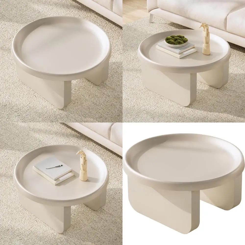 

Contemporary Circular Metal Coffee Table for Living Space