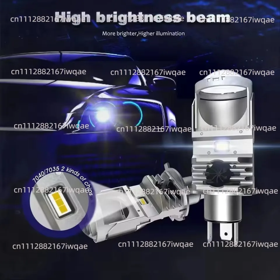 Hot-selling Russian high-power H4led lens headlight modified high-brightness in-line H4 small lens bi led lens