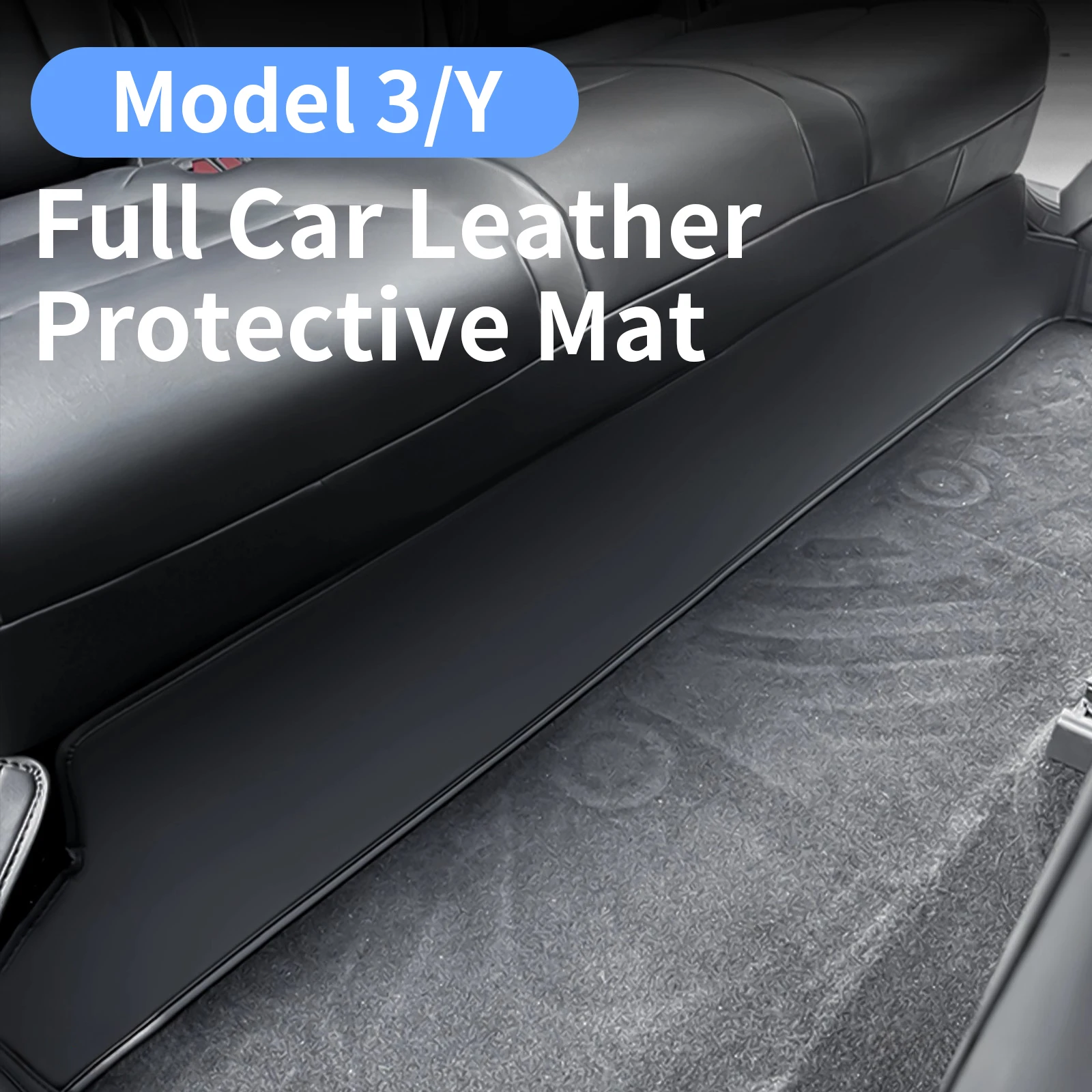 

For Model Y Full Car Leather Protective Mat the anti-kick pad under the seat is easy to install essential for lazy car owners.