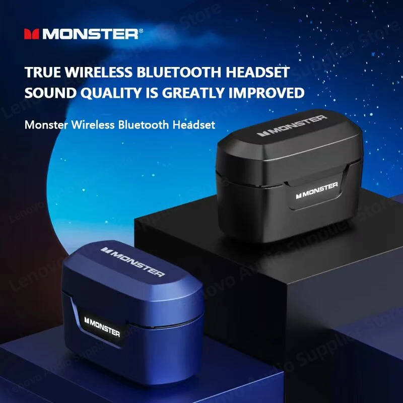 Original Monster XKT05 Bluetooth V5.2 Wireless Earphones HIFI Sound Quality Noise Reduction Headset Long Endurance Headphones