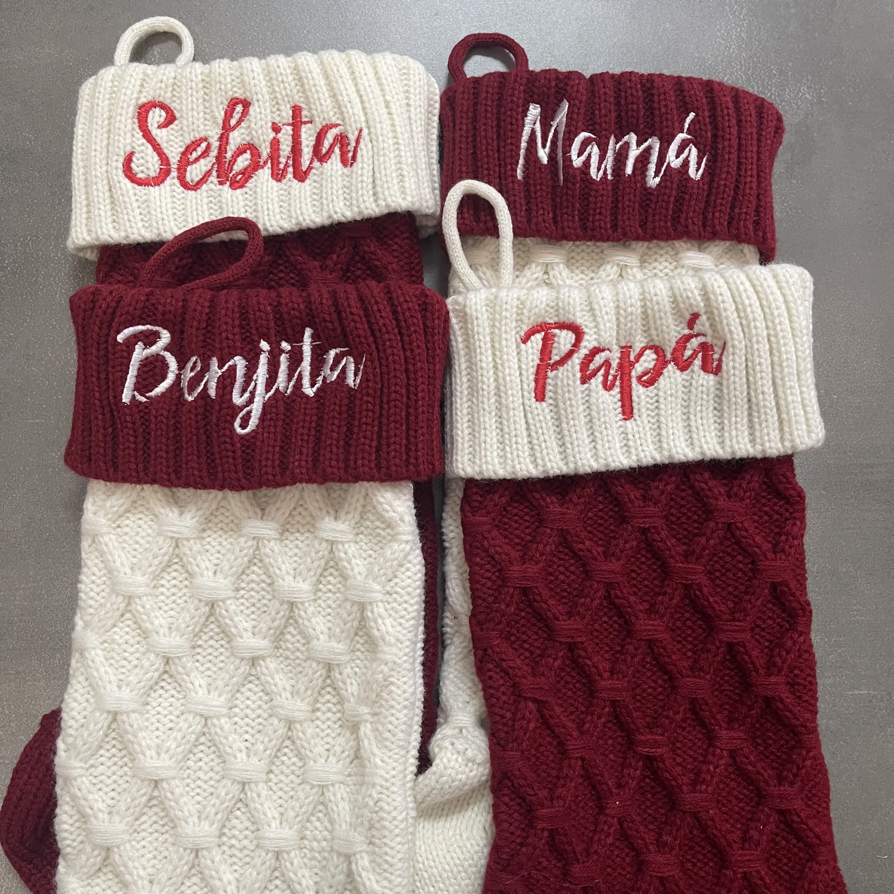 

Custom Family Christmas Stockings Christmas Stocking-Knitted Christmas Stockings-Holiday Stockings-Christmas Stockings With Name