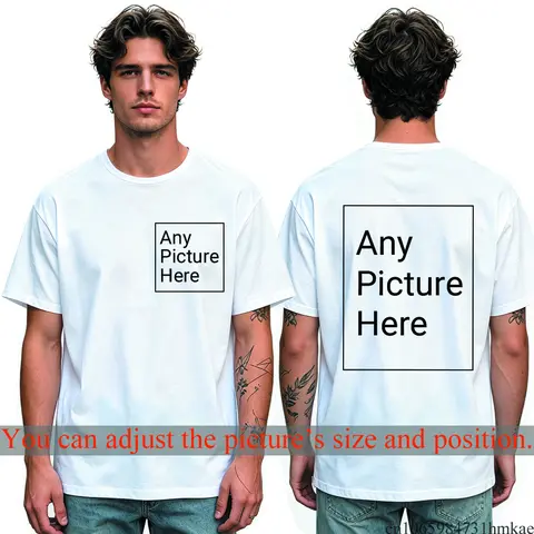 Custom Personalized Your Photo Man T Shirt for Boys Customised Funny Tshirts for Men Short T-shirt Tops Tees